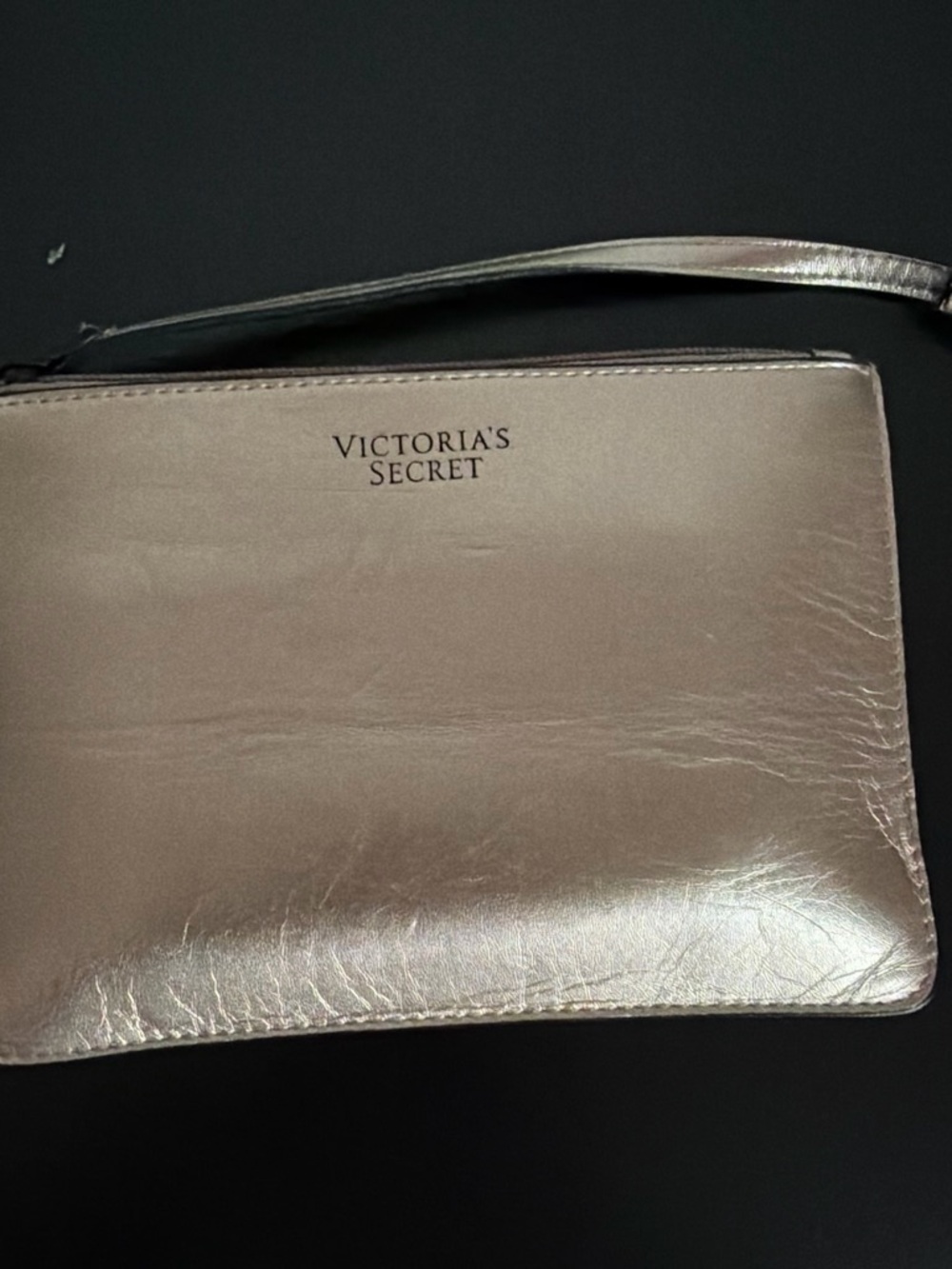 Victoria's Secret Metallic Rose Gold Wristlet Pouch